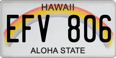 HI license plate EFV806