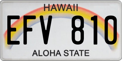 HI license plate EFV810
