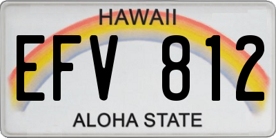 HI license plate EFV812