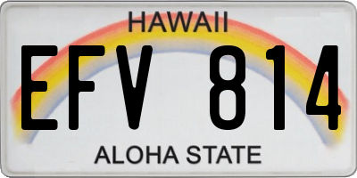 HI license plate EFV814