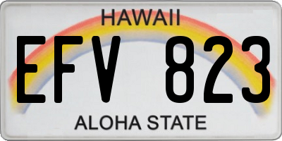 HI license plate EFV823