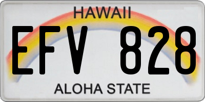 HI license plate EFV828
