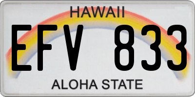 HI license plate EFV833