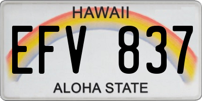HI license plate EFV837