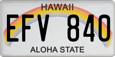 HI license plate EFV840