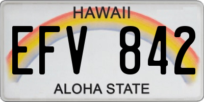 HI license plate EFV842