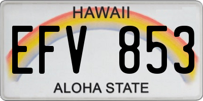 HI license plate EFV853