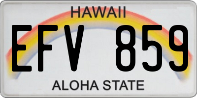HI license plate EFV859
