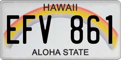 HI license plate EFV861