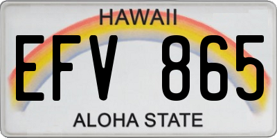 HI license plate EFV865