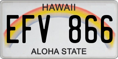 HI license plate EFV866