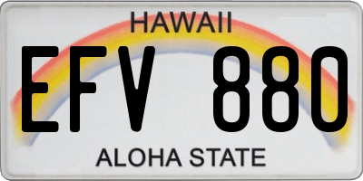 HI license plate EFV880