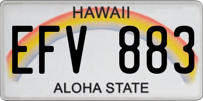 HI license plate EFV883