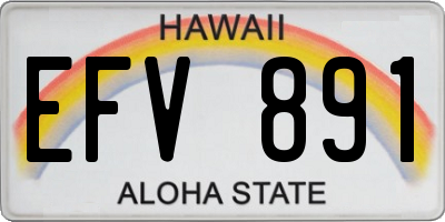 HI license plate EFV891