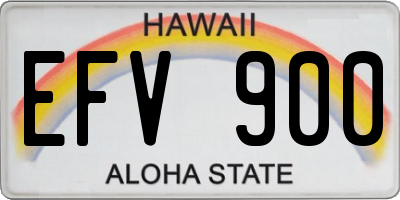 HI license plate EFV900