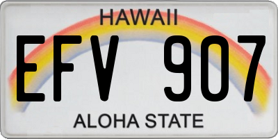 HI license plate EFV907