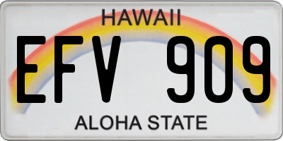 HI license plate EFV909