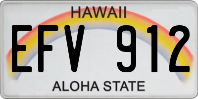 HI license plate EFV912