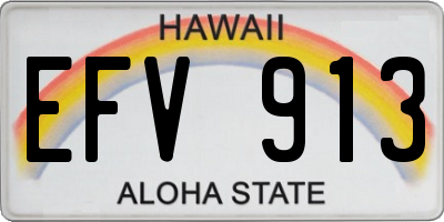 HI license plate EFV913