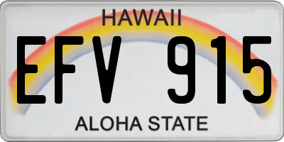 HI license plate EFV915