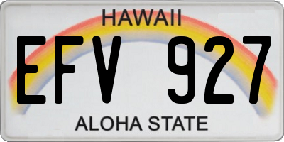 HI license plate EFV927