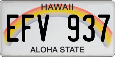 HI license plate EFV937