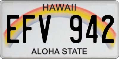 HI license plate EFV942