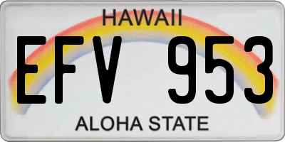 HI license plate EFV953