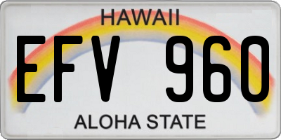 HI license plate EFV960