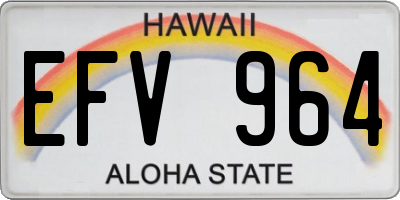 HI license plate EFV964