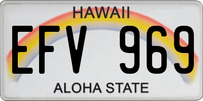 HI license plate EFV969