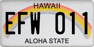 HI license plate EFW011
