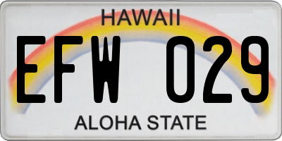 HI license plate EFW029