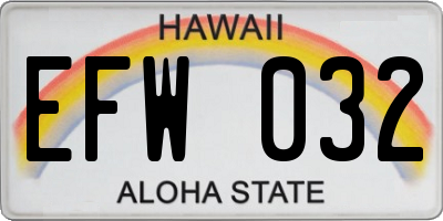 HI license plate EFW032