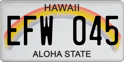 HI license plate EFW045