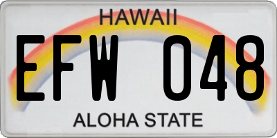 HI license plate EFW048