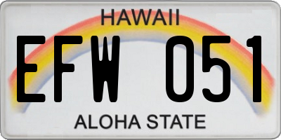 HI license plate EFW051