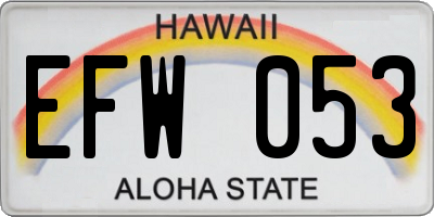 HI license plate EFW053