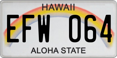 HI license plate EFW064