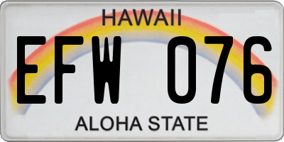 HI license plate EFW076