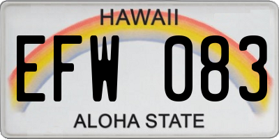 HI license plate EFW083