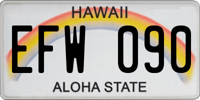 HI license plate EFW090