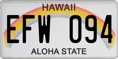 HI license plate EFW094