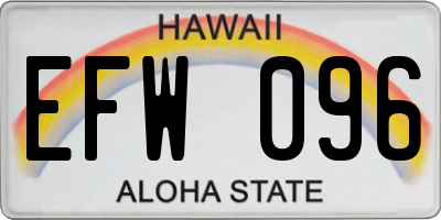 HI license plate EFW096