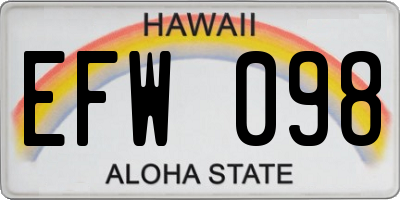 HI license plate EFW098