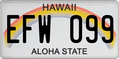 HI license plate EFW099