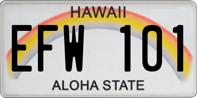 HI license plate EFW101