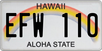 HI license plate EFW110