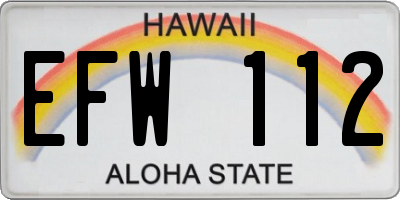 HI license plate EFW112