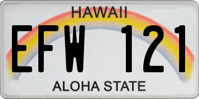 HI license plate EFW121